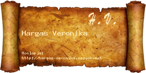Hargas Veronika névjegykártya